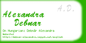 alexandra debnar business card